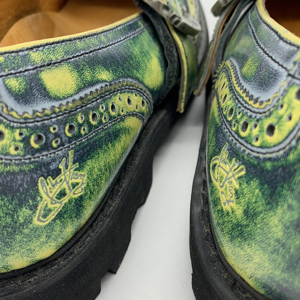 John Fluevog Acid Green Mary Jane Shoes Size 11 - Picture 10 of 13
